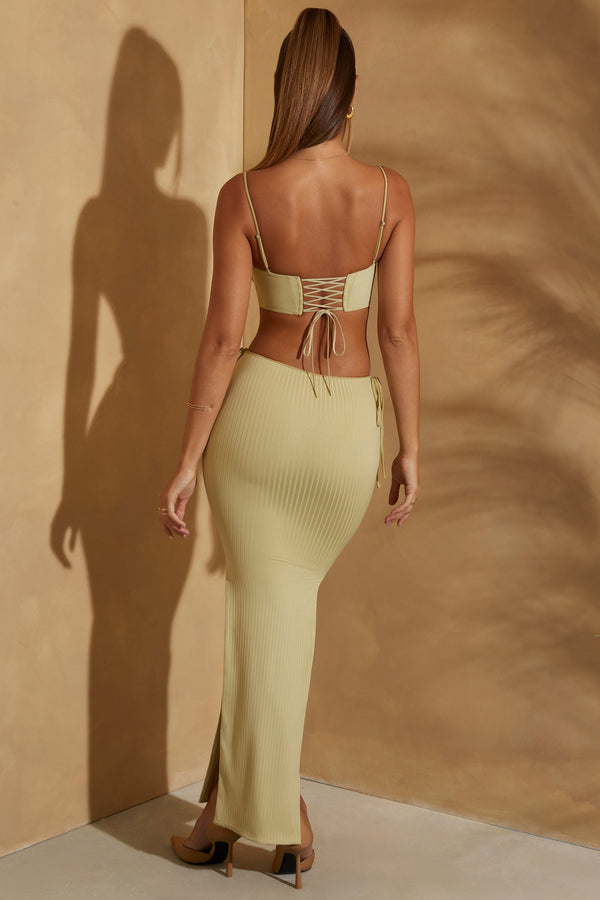Low Rise Maxi Skirt in Sage