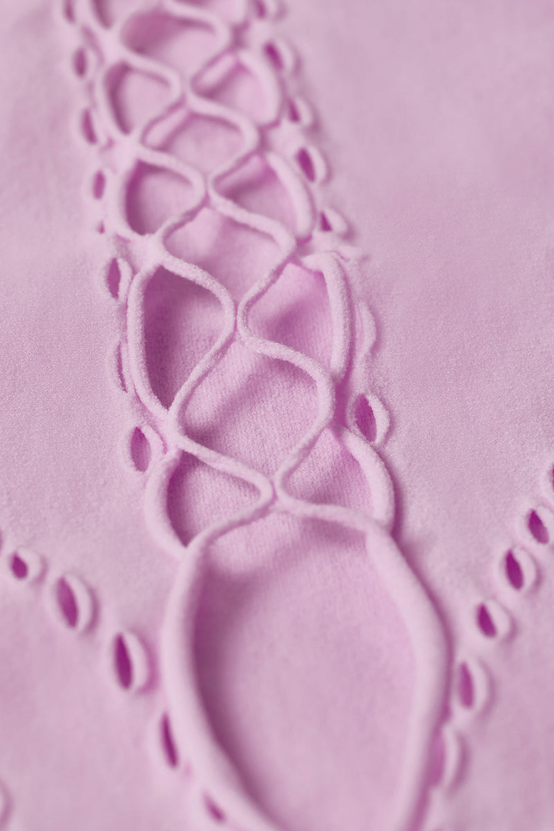 Lace-Up Bodysuit in Violet Pink