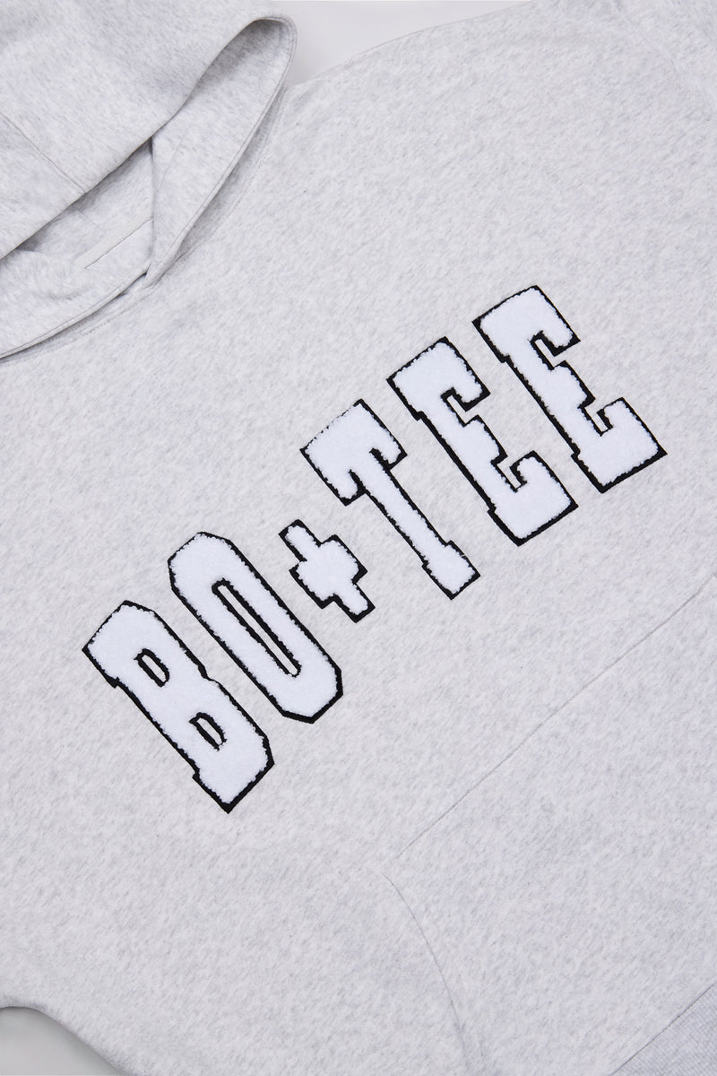 Appliqué Oversized Hoodie in Heather Grey