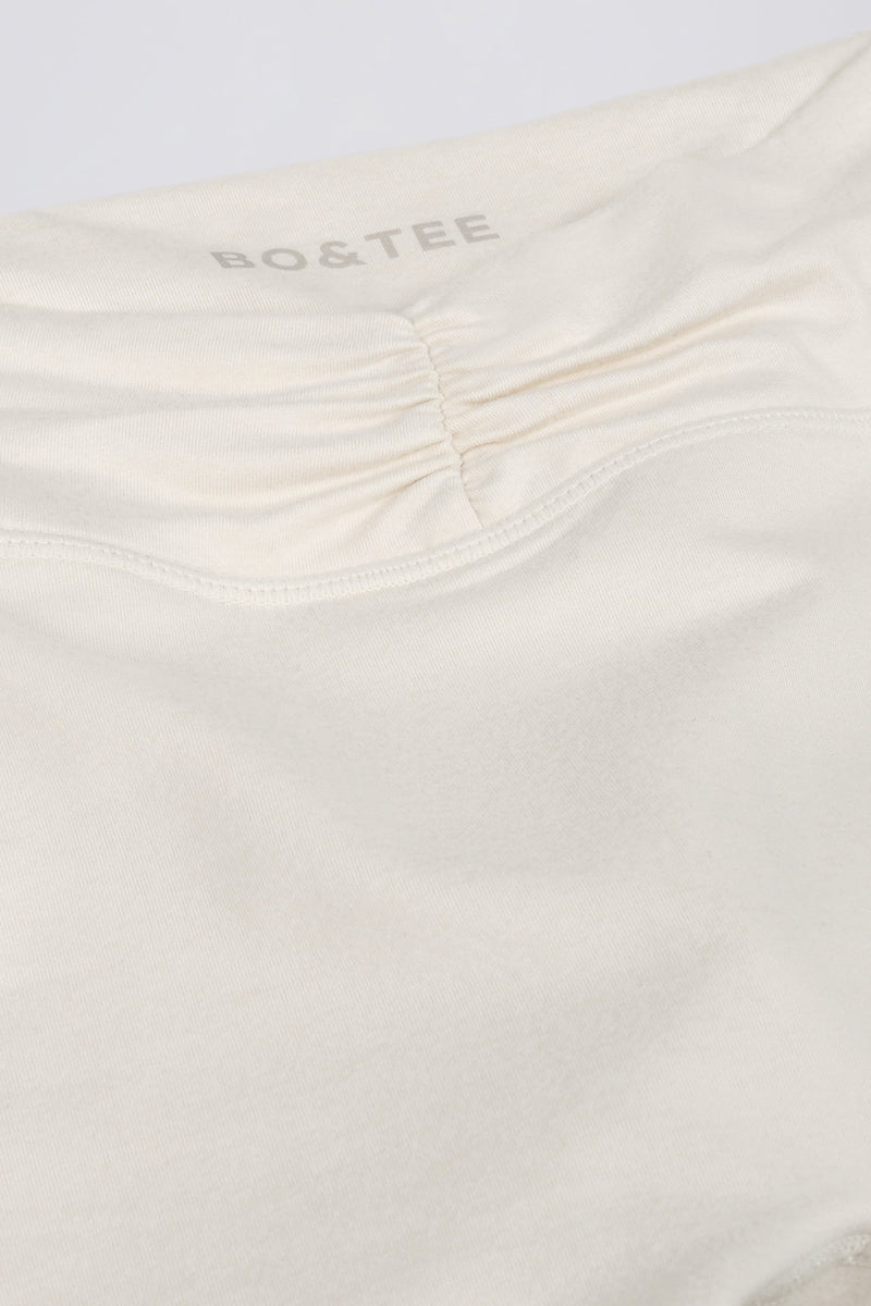 Ruched Mini Shorts in Ivory Marl