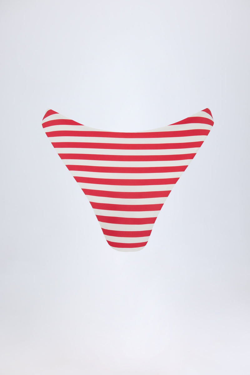 Cheeky Bikini Bottoms in Cherry Red Stripe