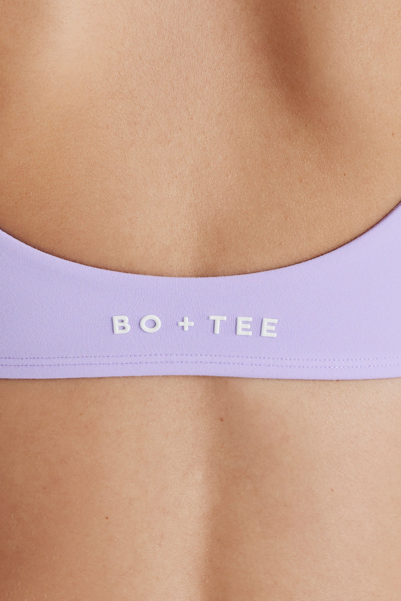 Soft Active Twist-Front Sports Bra in Lilac