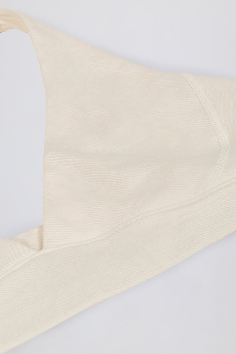 V-Neck Sports Bra in Ivory Marl