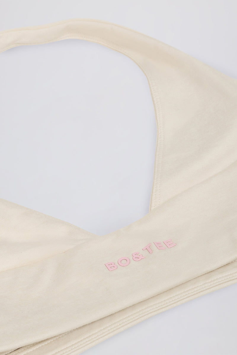 V-Neck Sports Bra in Ivory Marl