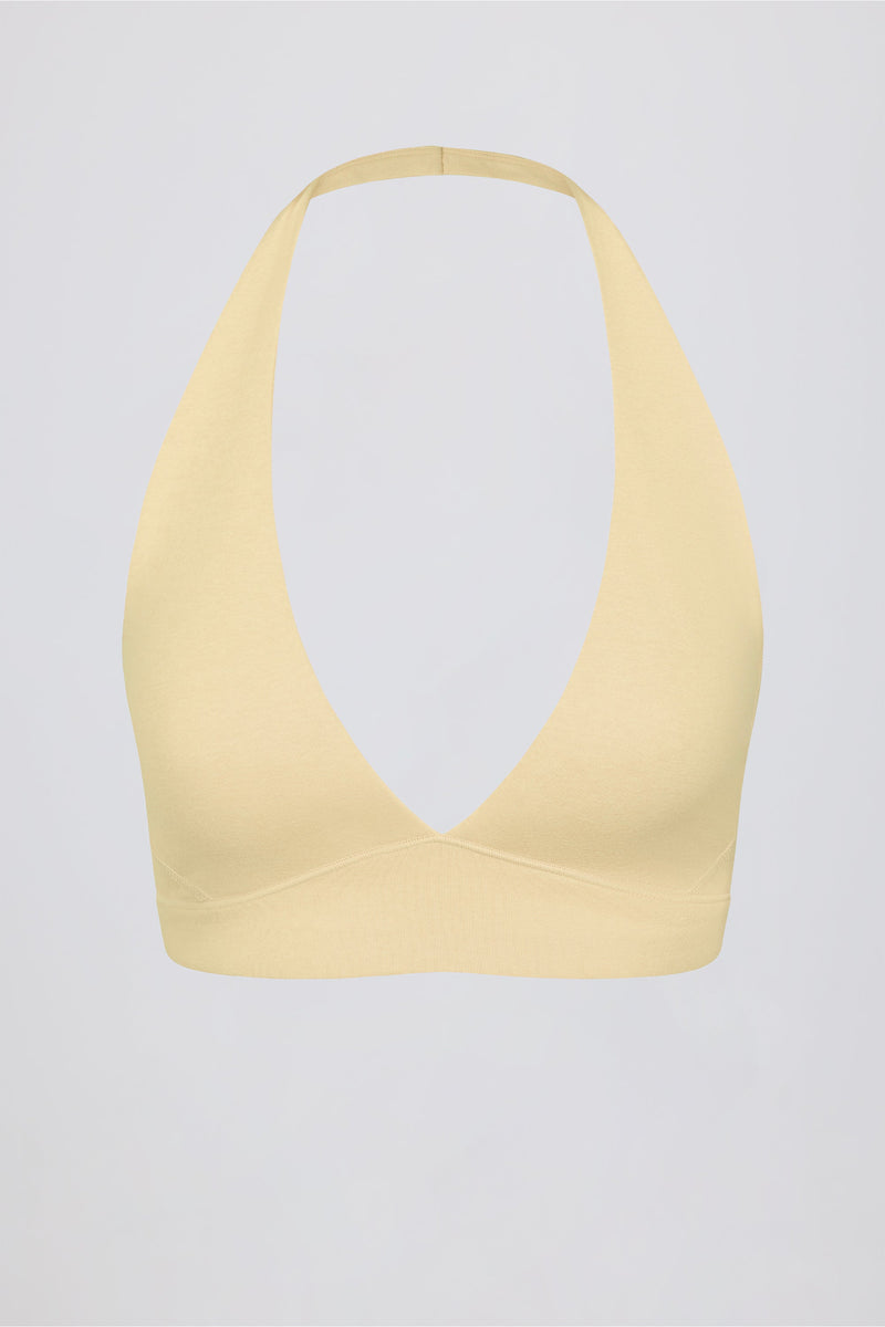 V-Neck Sports Bra in Lemon Marl