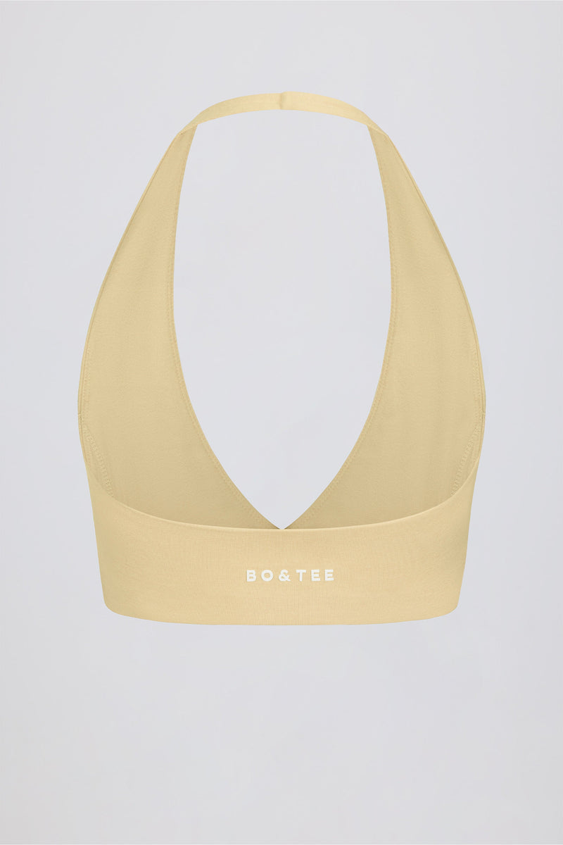 V-Neck Sports Bra in Lemon Marl