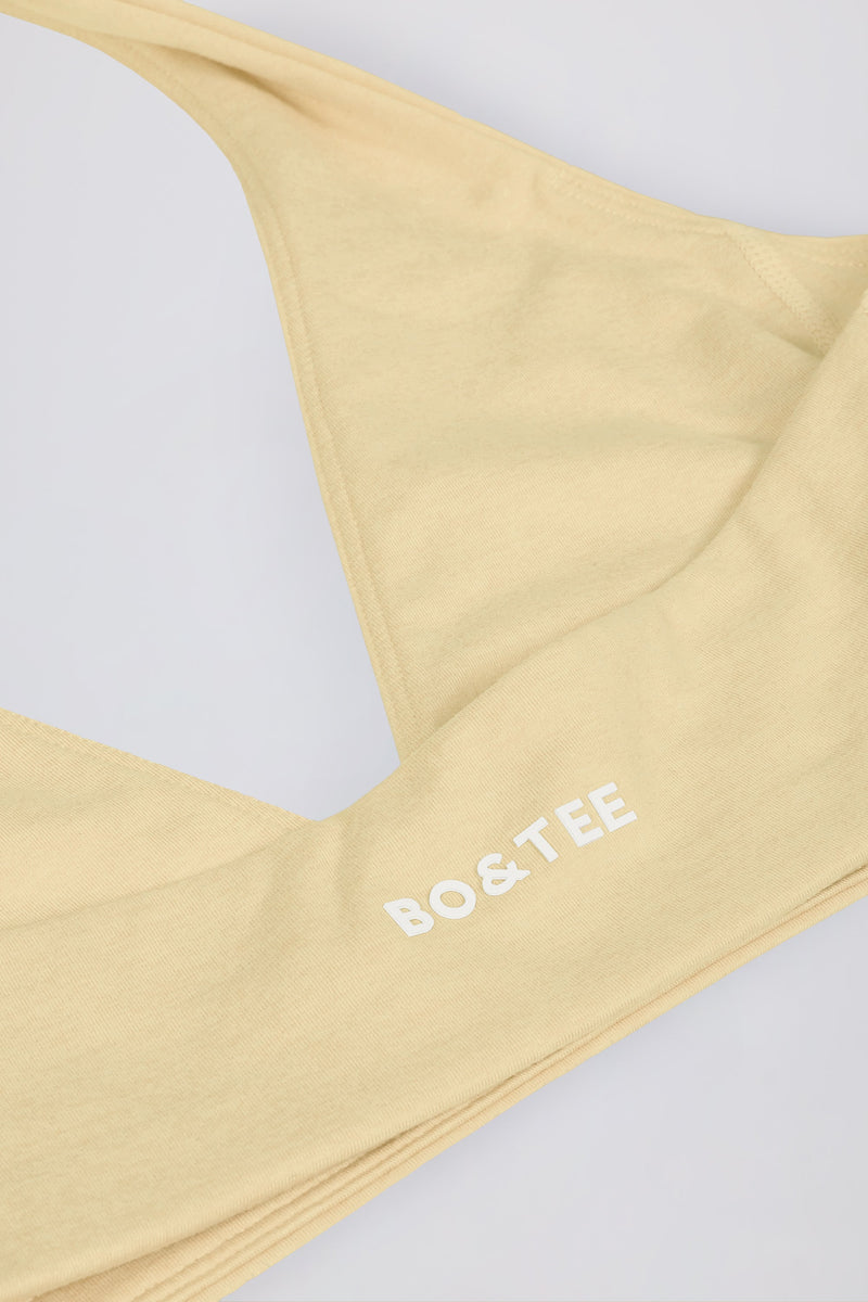 V-Neck Sports Bra in Lemon Marl